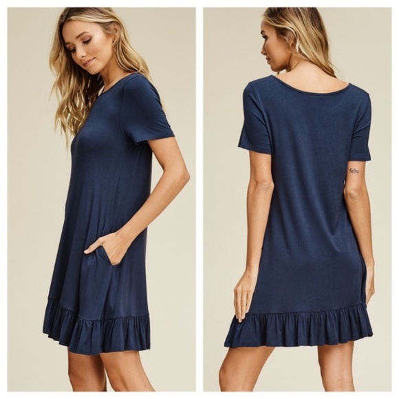 Babydoll Mini Dress with Pockets - Picture 4 of 8